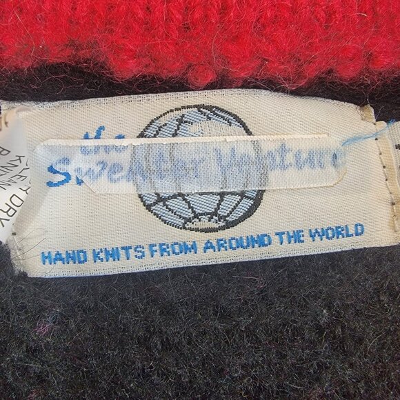 The Sweater Venture Hand-knit In‎ Bolivia 100% Alpaca Sweater Colorful Sz Medium - Picture 4 of 6